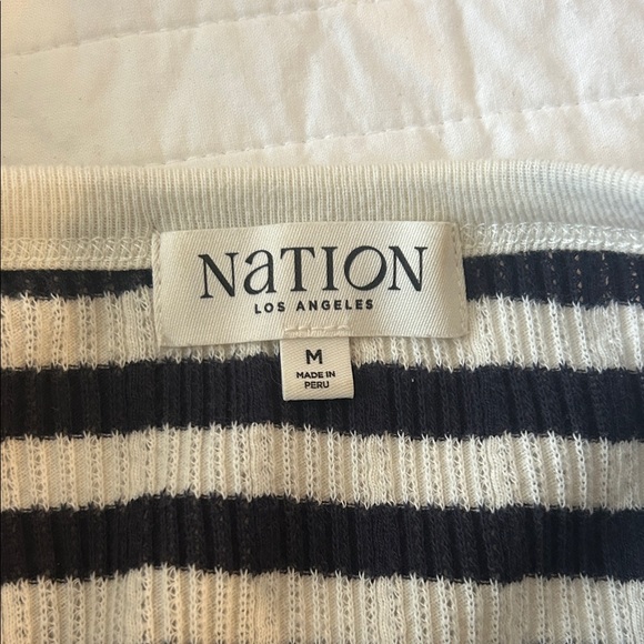 Nation Black and White Striped Long Sleeve Top - Picture 3 of 3